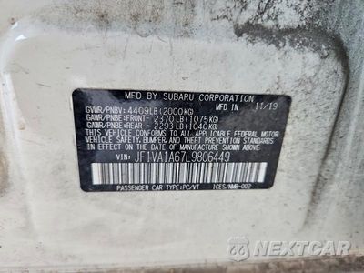Zdjęcie 12 z 12 samochodu: 2020 SUBARU WRX VIN:JF1VA1A67L9806449 - miniatura