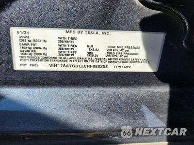 Zdjęcie 12 z 12 samochodu: 2024 TESLA MODEL Y VIN:7SAYGDEE0RF988358 - miniatura