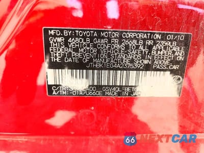 Zdjęcie 12 z 12 samochodu: 2010 LEXUS ES 350 VIN:JTHBK1EG4A2375392 - miniatura