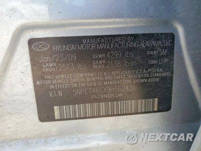 Zdjęcie 13 z 13 samochodu: 2009 HYUNDAI SONATA GLS VIN:5NPET46CX9H562431 - miniatura