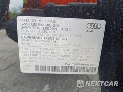 Zdjęcie 13 z 13 samochodu: 2017 AUDI Q5 PREMIUM VIN:WA1C2AFP5HA081367 - miniatura