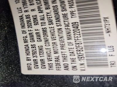 Zdjęcie 14 z 14 samochodu: 2015 HONDA CIVIC EX VIN:19XFB2F87FE220409 - miniatura