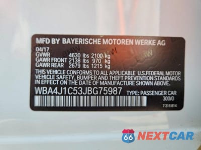 Zdjęcie 13 z 13 samochodu: 2018 BMW 430I GRAN COUPE VIN:WBA4J1C53JBG75987 - miniatura