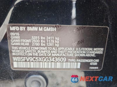 Zdjęcie 12 z 12 samochodu: 2016 BMW M5 VIN:WBSFV9C5XGG343609 - miniatura