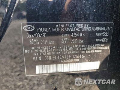 Zdjęcie 12 z 12 samochodu: 2020 HYUNDAI SONATA SEL VIN:5NPEL4JA4LH021646 - miniatura