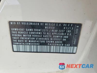 Zdjęcie 12 z 12 samochodu: 2013 VOLKSWAGEN JETTA GLI VIN:3VW4A7AJ2DM263668 - miniatura