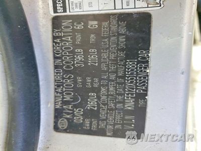 Zdjęcie 13 z 13 samochodu: 2005 KIA SPECTRA LX VIN:KNAFE121X55155881 - miniatura