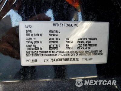 Zdjęcie 12 z 12 samochodu: 2022 TESLA MODEL Y VIN:7SAYGDEE5NF433898 - miniatura