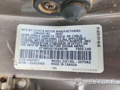 Zdjęcie 12 z 12 samochodu: 2003 TOYOTA COROLLA CE VIN:2T1BR32E13C048769 - miniatura