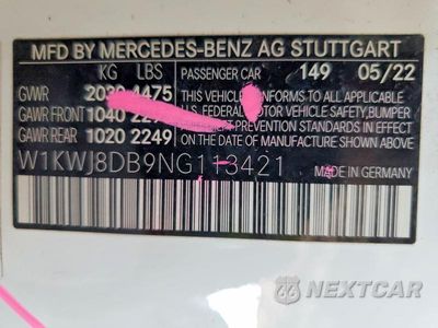 Zdjęcie 13 z 13 samochodu: 2022 MERCEDES-BENZ C 300 VIN:W1KWJ8DB9NG113421 - miniatura