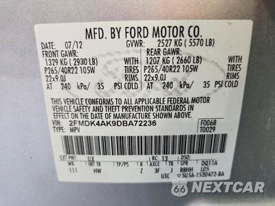 Zdjęcie 13 z 13 samochodu: 2013 FORD EDGE SPORT VIN:2FMDK4AK9DBA72236 - miniatura