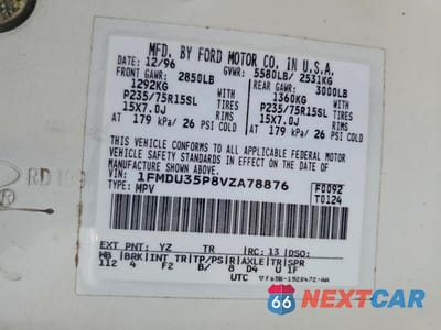 Zdjęcie 13 z 13 samochodu: 1997 FORD EXPLORER VIN:1FMDU35P8VZA78876 - miniatura