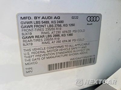 Zdjęcie 13 z 13 samochodu: 2022 AUDI Q5 PREMIUM 45 VIN:WA1GAAFYXN2078175 - miniatura