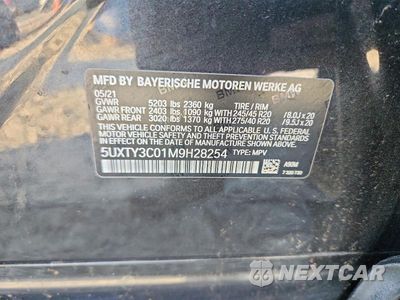 Zdjęcie 13 z 13 samochodu: 2021 BMW X3 SDRIVE30I VIN:5UXTY3C01M9H28254 - miniatura