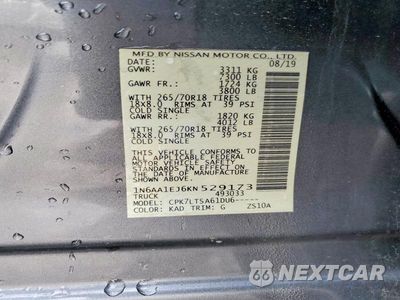 Zdjęcie 13 z 13 samochodu: 2019 NISSAN TITAN SV VIN:1N6AA1EJ6KN529173 - miniatura