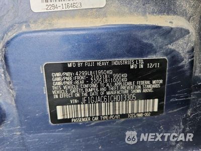 Zdjęcie 12 z 12 samochodu: 2012 SUBARU IMPREZA PREMIUM VIN:JF1GJAC61CH013305 - miniatura