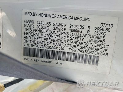 Zdjęcie 12 z 12 samochodu: 2019 HONDA ACCORD TOURING VIN:1HGCV2F92KA031040 - miniatura