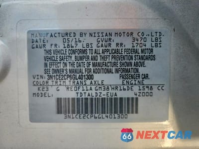 Zdjęcie 12 z 12 samochodu: 2016 NISSAN VERSA NOTE SV VIN:3N1CE2CP6GL401300 - miniatura