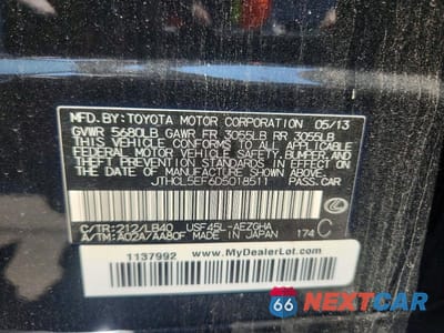 Zdjęcie 12 z 12 samochodu: 2013 LEXUS LS 460 BASE VIN:JTHCL5EF6D5018511 - miniatura