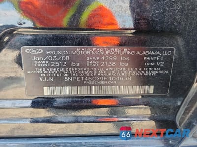 Zdjęcie 12 z 12 samochodu: 2009 HYUNDAI SONATA GLS VIN:5NPET46CX9H404638 - miniatura