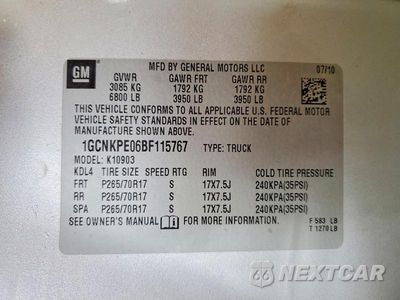 Zdjęcie 13 z 13 samochodu: 2011 CHEVROLET SILVERADO K1500 VIN:1GCNKPE06BF115767 - miniatura