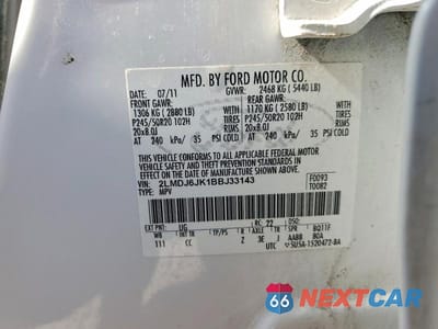 Zdjęcie 14 z 14 samochodu: 2011 LINCOLN MKX VIN:2LMDJ6JK1BBJ33143 - miniatura