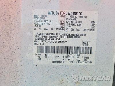 Zdjęcie 12 z 12 samochodu: 2014 FORD F150 SUPER CAB VIN:1FTFX1CF9EFD12477 - miniatura