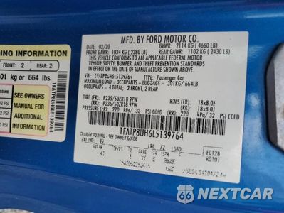 Zdjęcie 12 z 12 samochodu: 2020 FORD MUSTANG BASE VIN:1FATP8UH6L5139764 - miniatura