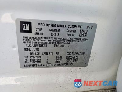 Zdjęcie 13 z 13 samochodu: 2018 CHEVROLET TRAX 1LT VIN:KL7CJLSB0JB688353 - miniatura