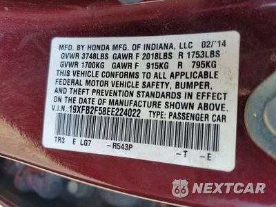 Zdjęcie 12 z 12 samochodu: 2014 HONDA CIVIC LX VIN:19XFB2F58EE224022 - miniatura