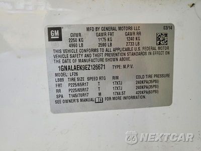 Zdjęcie 13 z 13 samochodu: 2014 CHEVROLET EQUINOX LS VIN:1GNALAEK9EZ126671 - miniatura