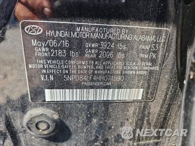 Zdjęcie 13 z 13 samochodu: 2017 HYUNDAI ELANTRA SE VIN:5NPD84LF4HH071590 - miniatura