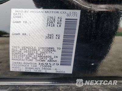 Zdjęcie 12 z 12 samochodu: 2025 NISSAN ALTIMA SV VIN:1N4BL4DV0SN369529 - miniatura