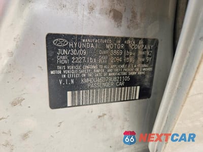 Zdjęcie 12 z 12 samochodu: 2009 HYUNDAI ELANTRA GLS VIN:KMHDU46D79U821105 - miniatura