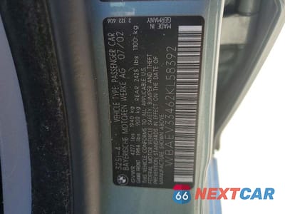 Zdjęcie 12 z 12 samochodu: 2002 BMW 325 I VIN:WBAEV33462KL58392 - miniatura