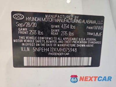 Zdjęcie 13 z 13 samochodu: 2021 HYUNDAI SONATA LIMITED VIN:5NPEH4J2XMH075948 - miniatura