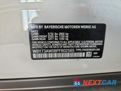 Zdjęcie 12 z 12 samochodu: 2023 BMW I4 EDRIVE 40 VIN:WBY73AW08PFR02565 - miniatura