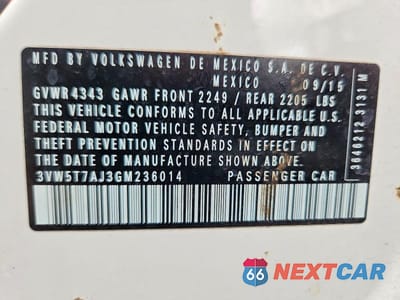 Zdjęcie 12 z 12 samochodu: 2016 VOLKSWAGEN JETTA GLI VIN:3VW5T7AJ3GM236014 - miniatura