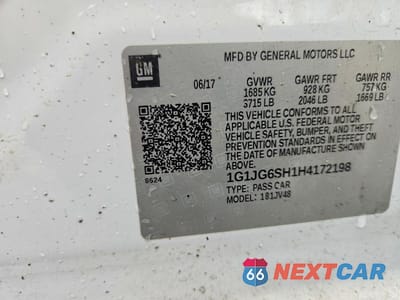 Zdjęcie 12 z 12 samochodu: 2017 CHEVROLET SONIC VIN:1G1JG6SH1H4172198 - miniatura