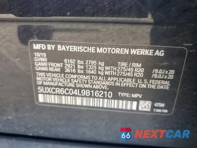 Zdjęcie 13 z 13 samochodu: 2020 BMW X5 XDRIVE40I VIN:5UXCR6C04L9B16210 - miniatura