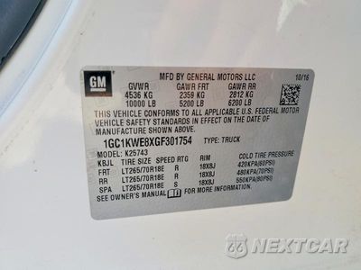 Zdjęcie 12 z 12 samochodu: 2016 CHEVROLET SILVERADO K2500 HEAVY DUTY LTZ VIN:1GC1KWE8XGF301754 - miniatura