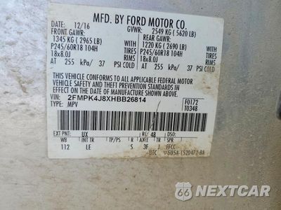 Zdjęcie 13 z 13 samochodu: 2017 FORD EDGE SEL VIN:2FMPK4J8XHBB26814 - miniatura