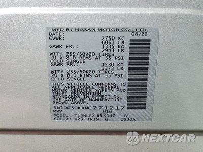 Zdjęcie 13 z 13 samochodu: 2022 NISSAN PATHFINDER PLATINUM VIN:5N1DR3DKXNC271217 - miniatura