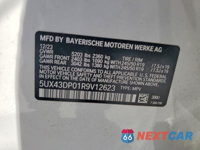 Zdjęcie 13 z 13 samochodu: 2024 BMW X3 SDRIVE30I VIN:5UX43DP01R9V12623 - miniatura