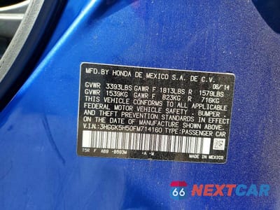 Zdjęcie 12 z 12 samochodu: 2015 HONDA FIT LX VIN:3HGGK5H50FM714160 - miniatura