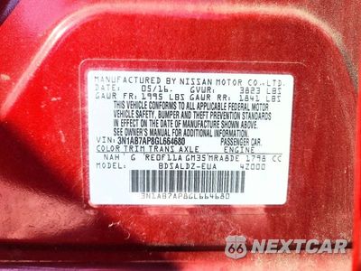 Zdjęcie 13 z 13 samochodu: 2016 NISSAN SENTRA SV VIN:3N1AB7AP8GL664680 - miniatura