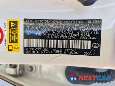 Zdjęcie 12 z 12 samochodu: 2013 LEXUS ES 350 BASE VIN:JTHBK1GG5D2015274 - miniatura