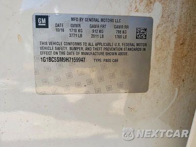 Zdjęcie 12 z 12 samochodu: 2017 CHEVROLET CRUZE LS VIN:1G1BC5SM9H7159947 - miniatura