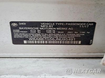 Zdjęcie 12 z 12 samochodu: 2018 BMW 340 XI VIN:WBA8B7G56JNU95491 - miniatura