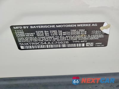 Zdjęcie 12 z 12 samochodu: 2018 BMW X3 XDRIVE30I VIN:5UXTR9C54JLC75628 - miniatura